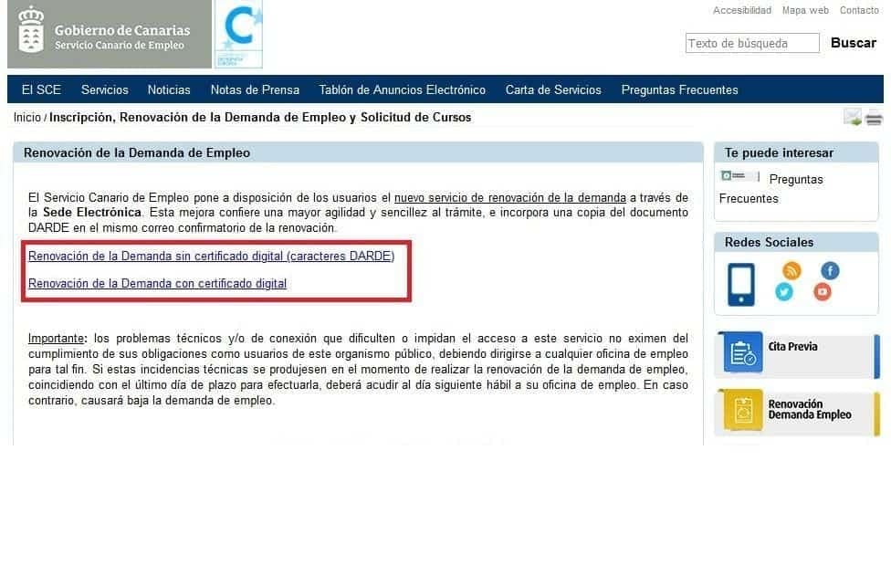 Sellar paro Canarias por internet 1 sellar el paro en canarias por internet